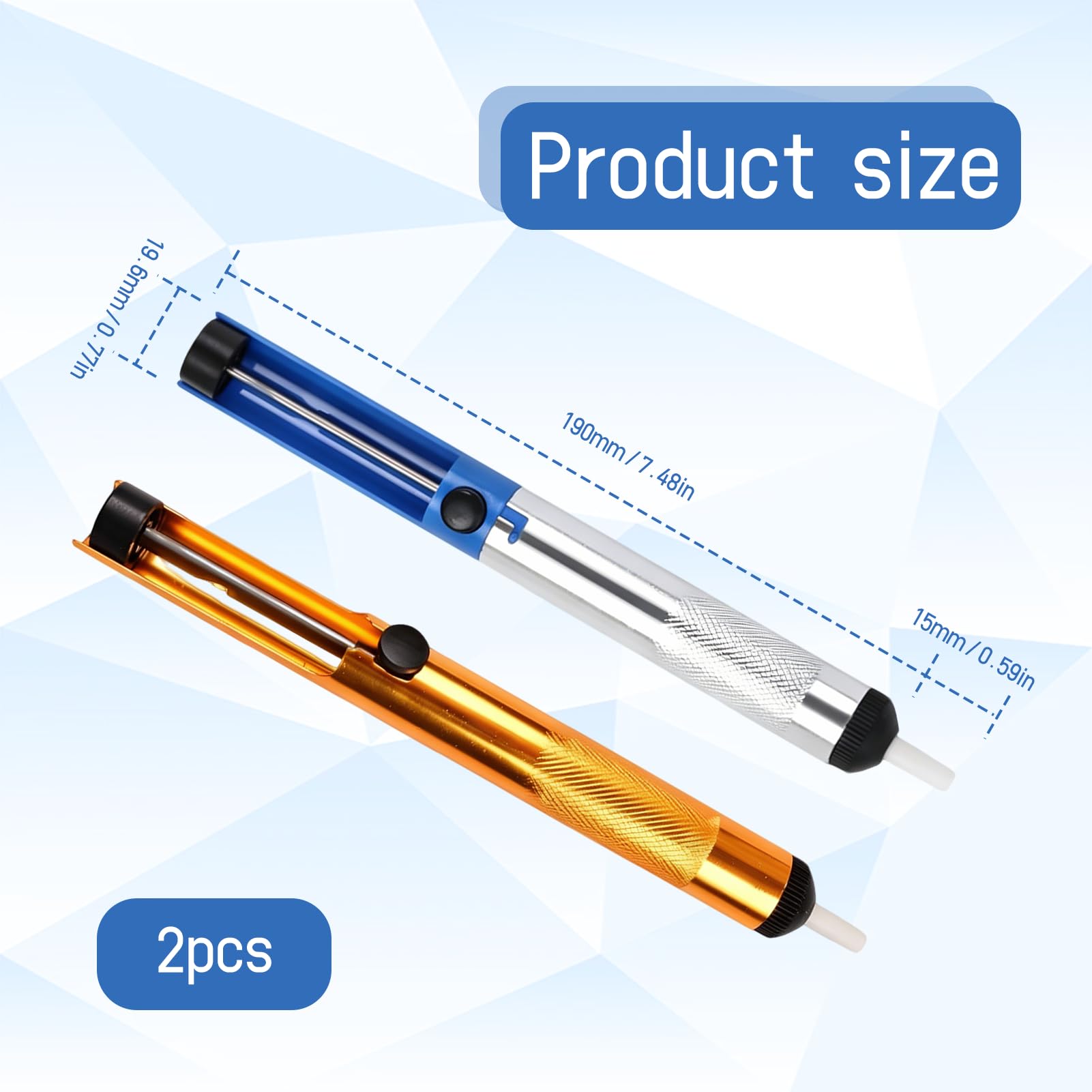 2 PCS Pompe à Dessouder, Pompe à Dessouder Étain Professionnelle, Aspirateur Soudure pour Cartes Mères Sensibles, Désoudage Composants Électroniques, Réparation Appareils Électroniques