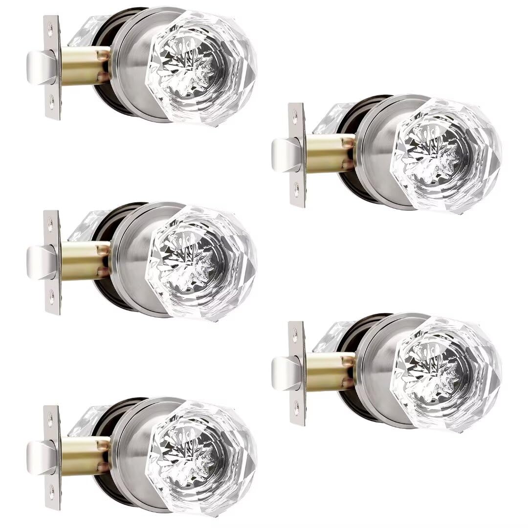 Crystal Privacy Door Knobs - Keyless Lock -15