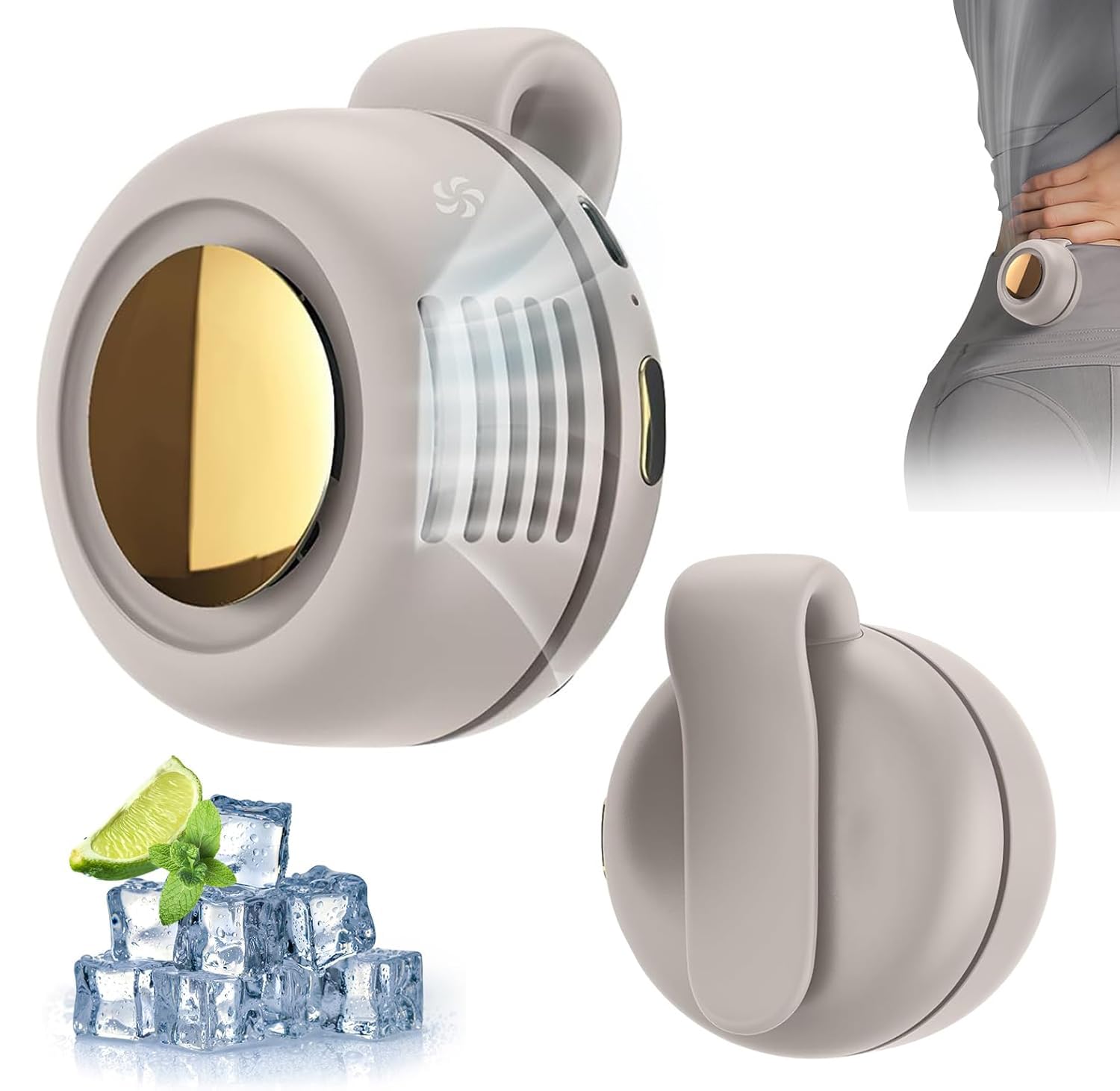 HOIDOKLY 2026 Nuevo Mini Ventilador Silencioso Portátil sin Aspas con Clip, Mini Ventilador Eléctrico Silencioso Portátil sin Aspas, Adecuado para Exteriores, Viajes y Oficina (Blanco)