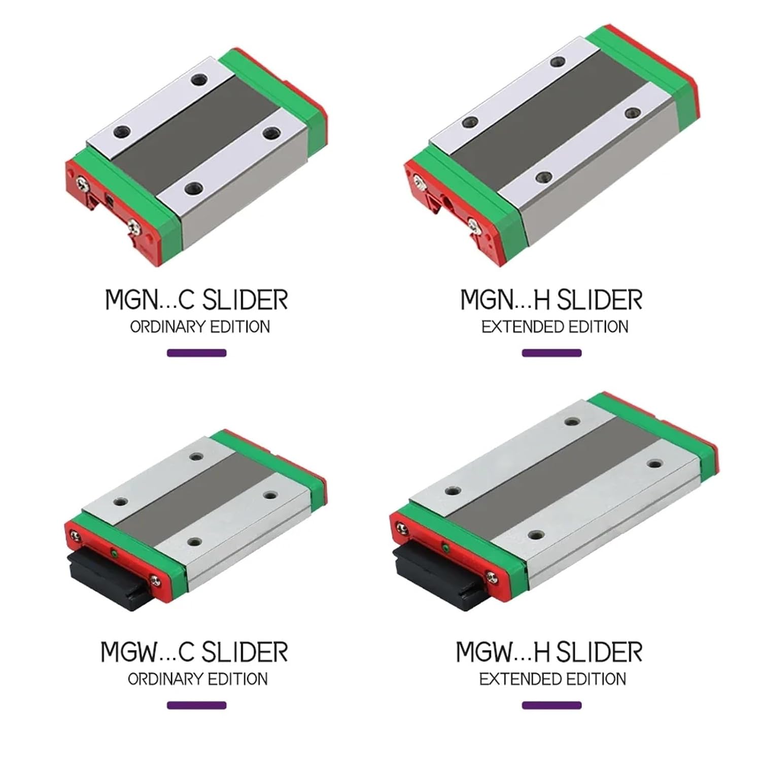 2PCS MGN7C MGN7H MGN9C MGN9H MGN12C MGN12H MGN15C MGN15H Carriage Blocks for MGNR7/9/12/15 Linear Guide 3D Printer CNC Part(2PCS MGN12H)