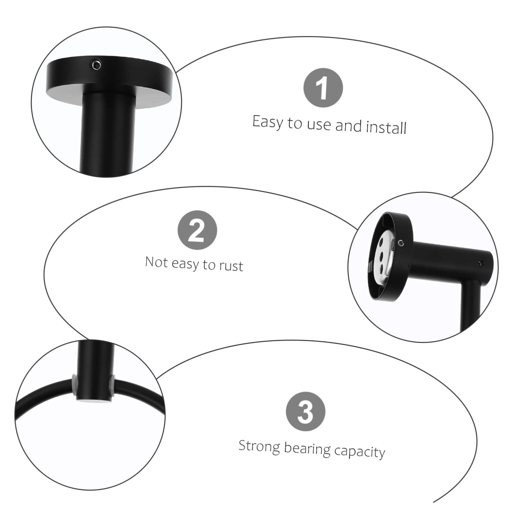 VILLCASE 2Pcs Modern Towel Ring and Toilet Paper Holder Durable Towel Storage Rack for Bathroom Easy to Install Practical Design for Organized Spaces