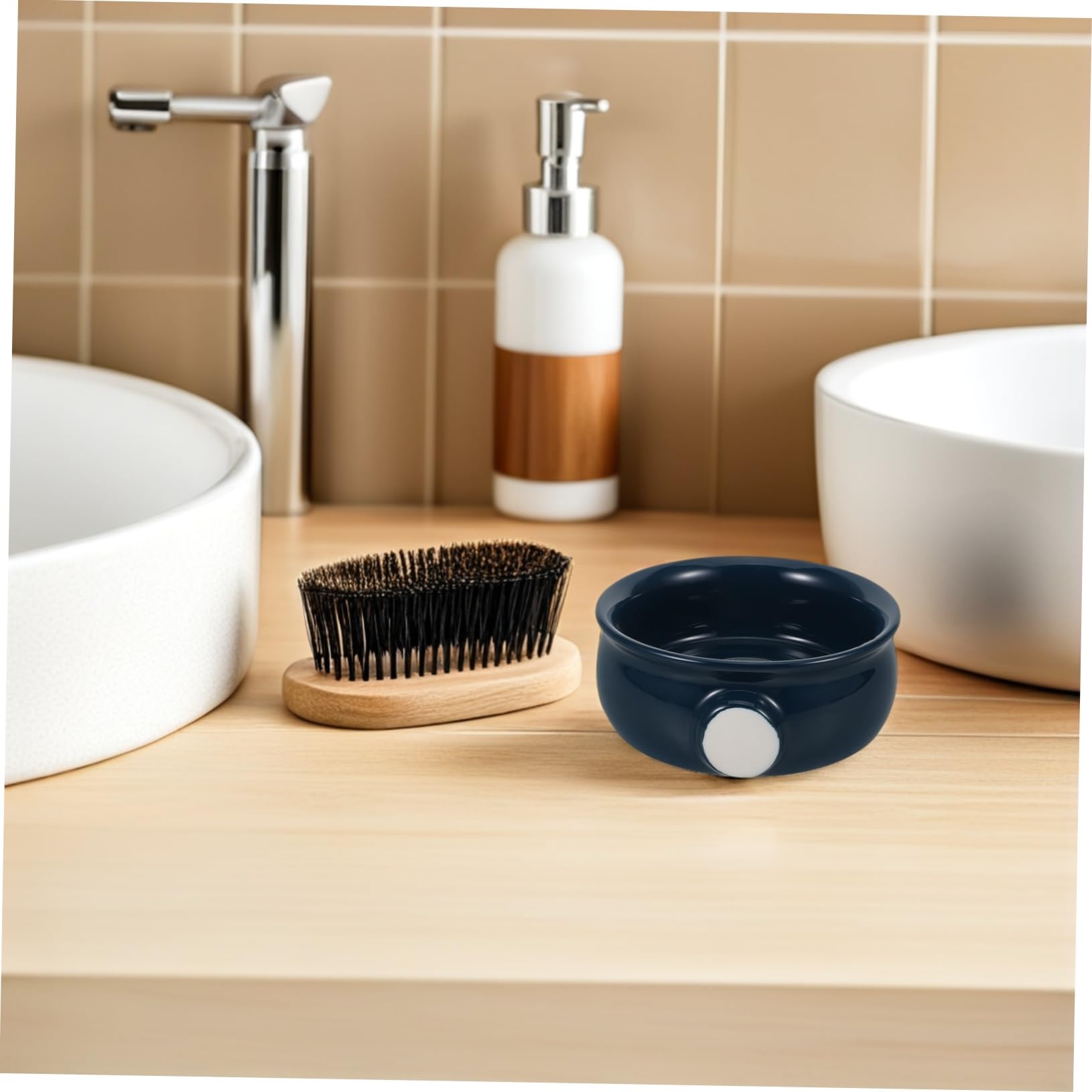 Homoyoyo Ciotola da Barba in Ceramico Testurizzato a Spirale per Schiuma Rapida da Viaggio e Uso Domestico