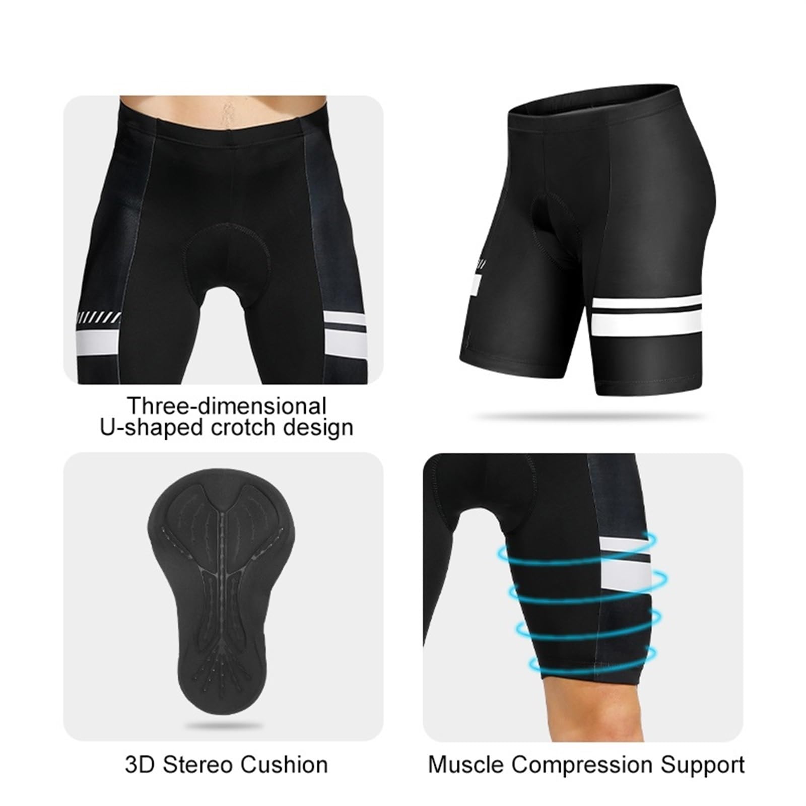 Fahrradhose Radlerhose for Herren, 3D-Gel-Polsterung, Rennrad-Shorts for Herren, schnelltrocknend, Radsport-Hose(XXXL)