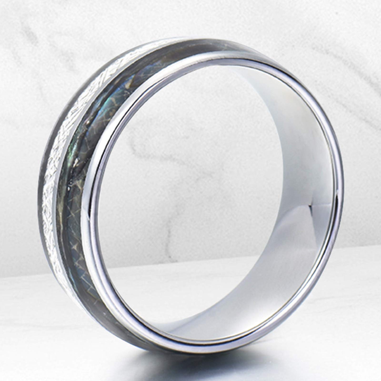 Collar para parejas, anillos, collares de tungsteno, grabado de 8 mm, anillo de plata con cáscara y metal par collares