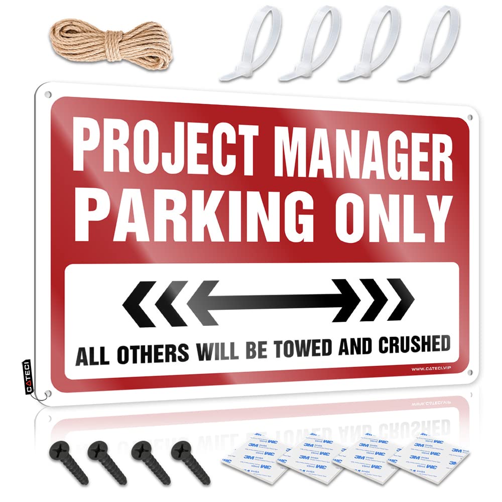 KRAZMURONGD Funny Signs For Office Project Manager Parking Only Tin Sign Backyard Bar Sign Beer Signs For Man Cave