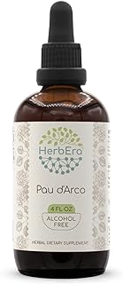 HerbEra PAU d'Arco B120 Alcohol-Free Herbal Extract Tincture, Concentrated Liquid Drops Natural Wildcrafted PAU d'Arco (Tabebuia Impetiginosa) Dried Bark (4 fl oz)