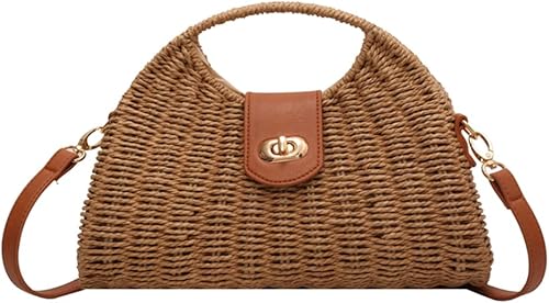 Orgone Bolso tejido de la playa del verano, bolso del cubo de la rafia de la rota de la paja, bolso hecho a