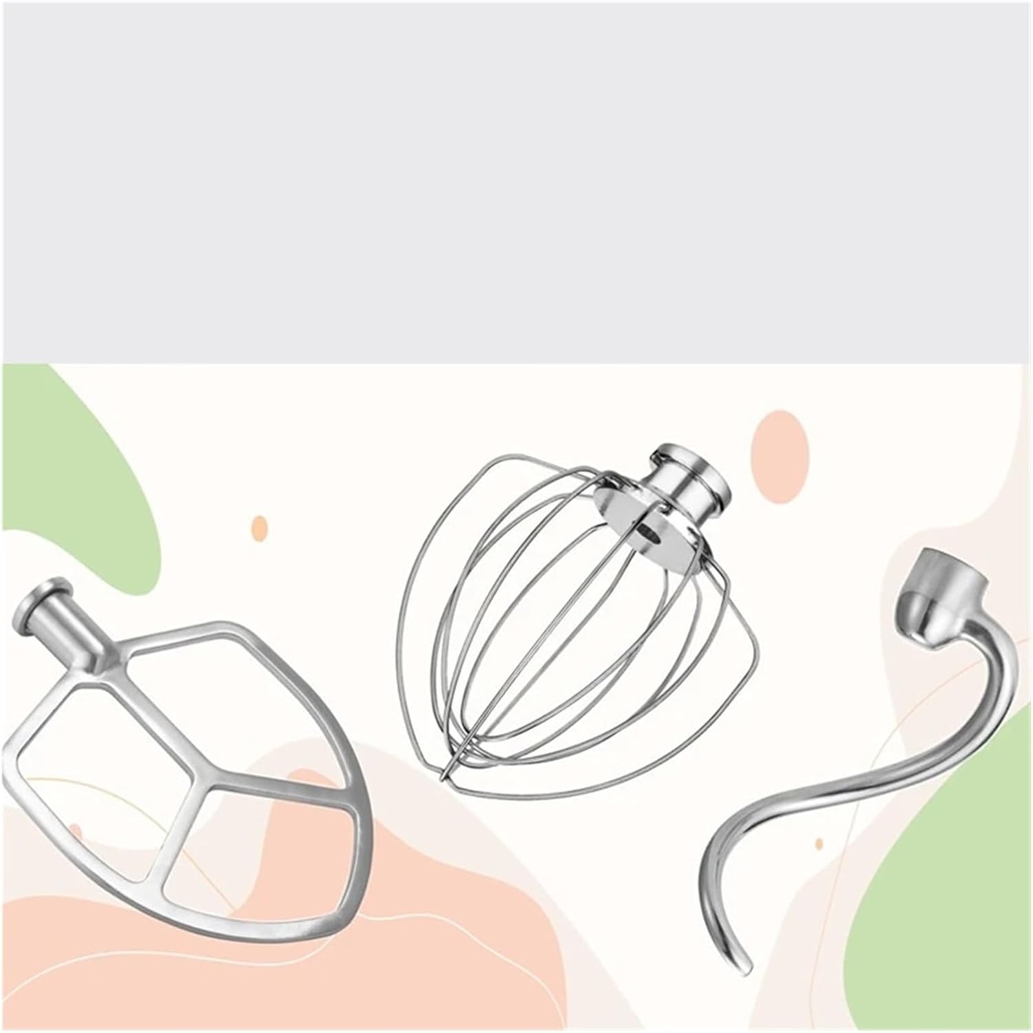 AEB1-Stainless Steel Accessories For 5.5-6 Qt Bowl-Lift Stand Mixer, Includes Whisk, Beater, Dough Hook