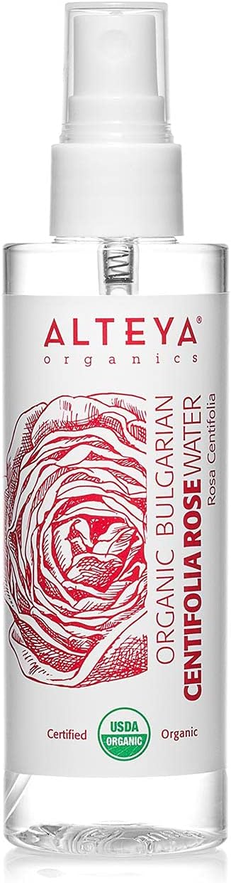 Alteya Organic Centifolia Rose Water Spray 100ml - 100% USDA Certified Organic Authentic Pure Natural Rosa Centifolia Flower Water Steam-Distilled and Sold Directly by the Rose Grower Alteya Organics
