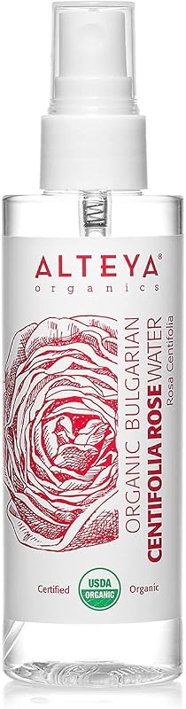 Alteya Água Floral de Rosa Centifolia Tônico Facial Orgânico, 100 mL, Frasco com Spray sem BPA