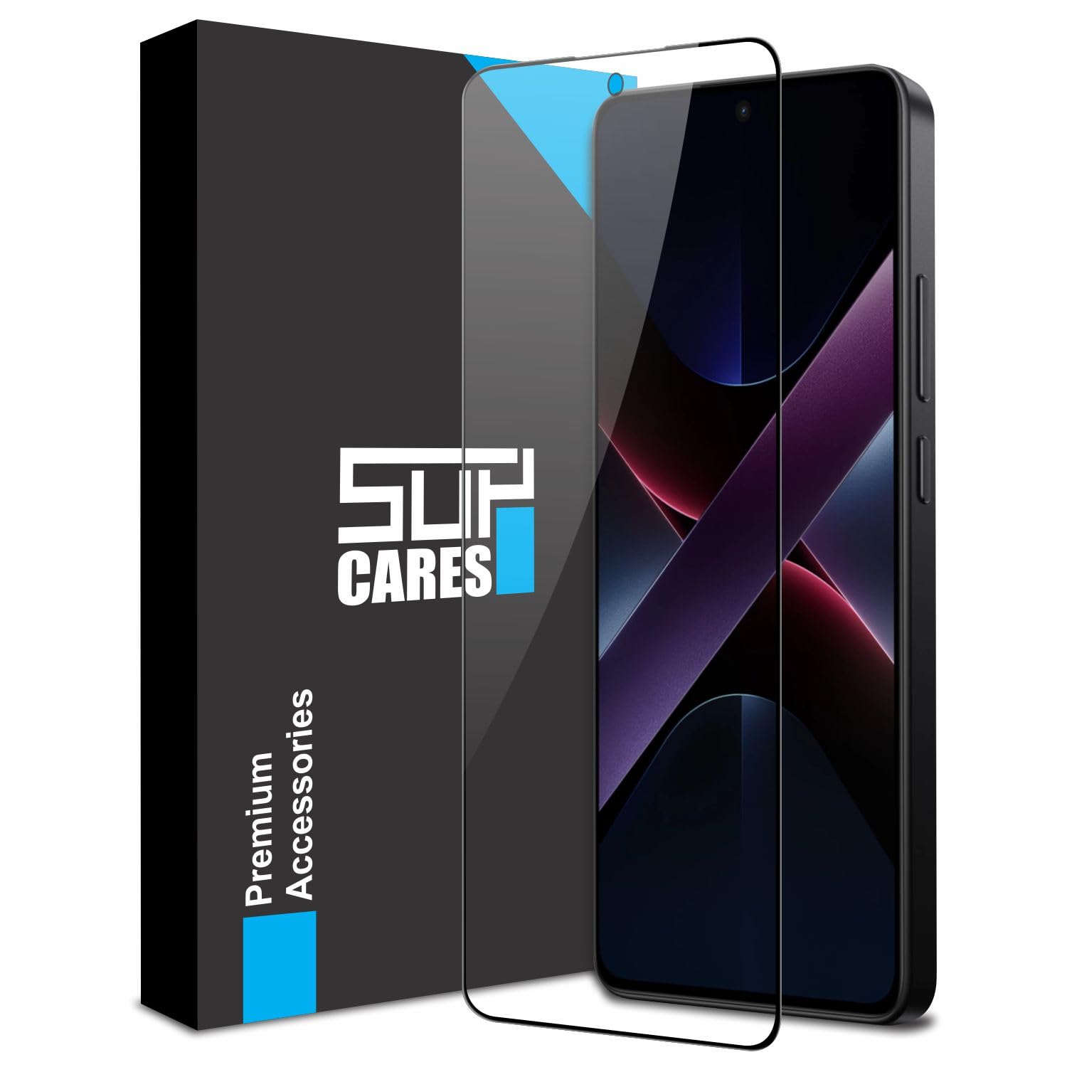 SupCares Military-Grade Gorilla Tempered Glass Screen Protector For Poco X7 Pro (6.67 Inch) With Installation Kit | Edge-To-Edge Protector Coverage | Black