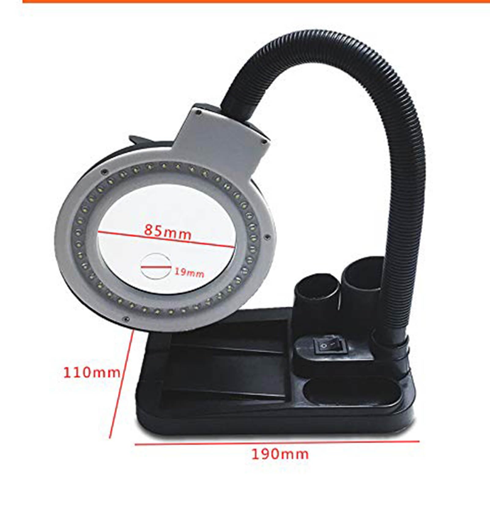 Lámpara de Escritorio LED con Lupa, lámpara con Lupa LED, con Base, Lupa táctil Manos Libres, Brazo Giratorio Ajustable para Trabajo, Lectura, Pasatiempos, Costura, Manualidades Lectura
