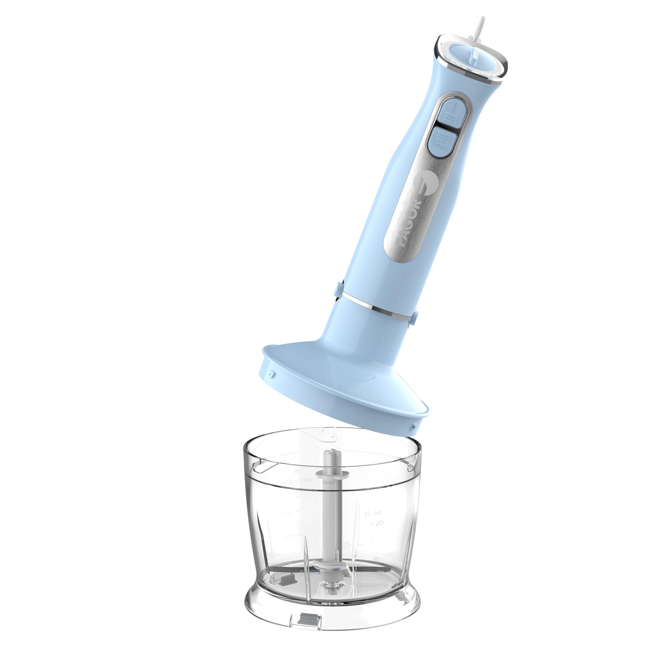 Fagor Stabmixer Set 4 in 1 1000 W 12 Stufen Turbo Zerkleinerer Blau FGM220