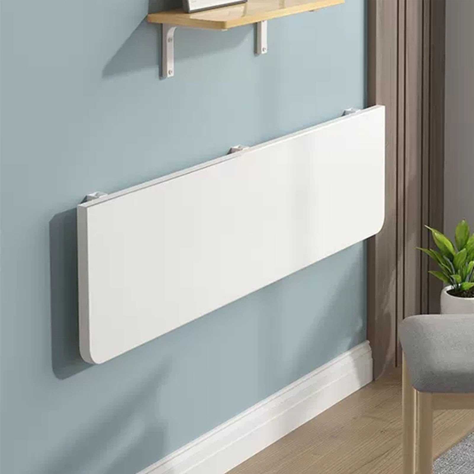 Bureau mural flottant élégant L40 x l25 cm : finitions soignées pour studio et bureau