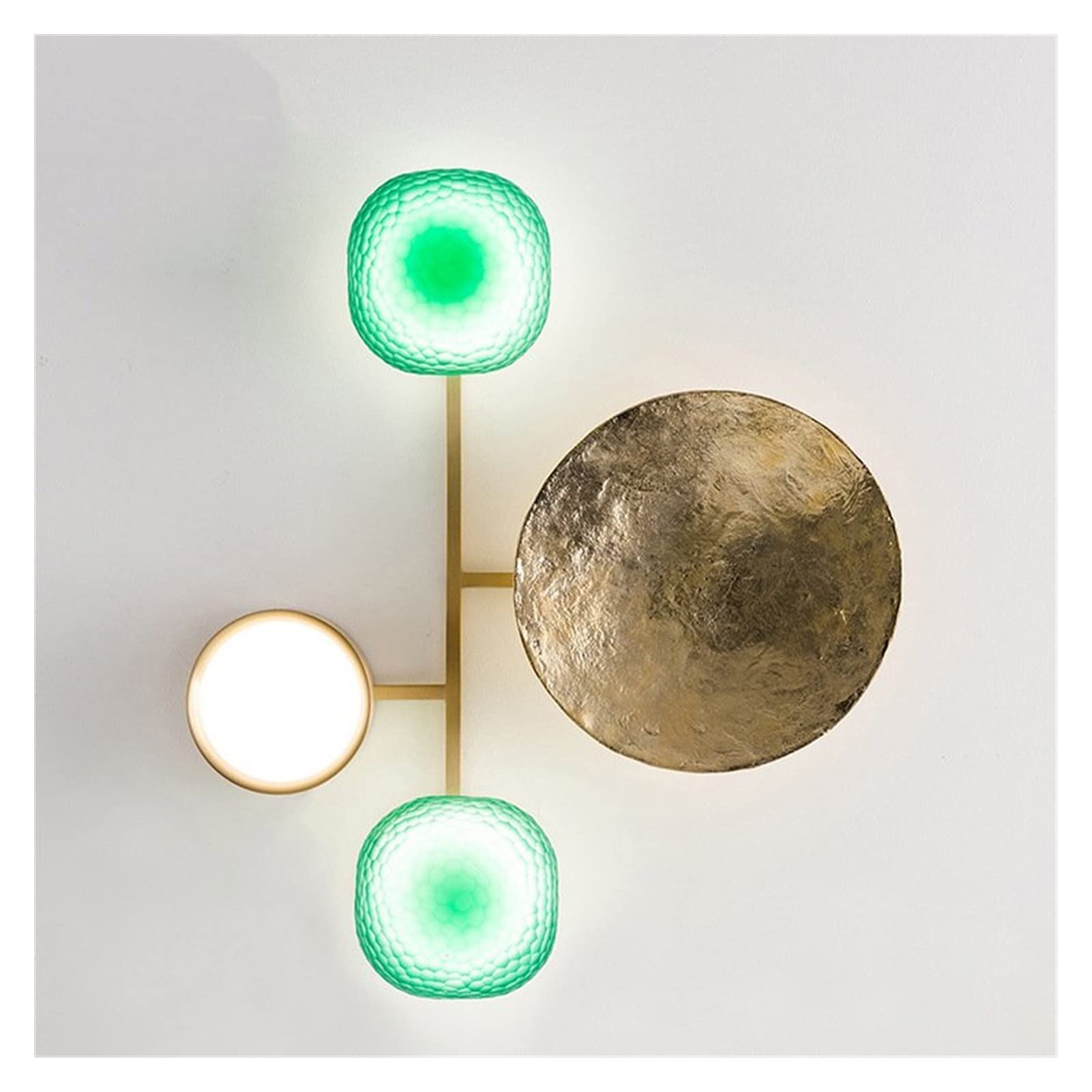 ZTCHSENZT Wall Sconces, Postmodern Minimalist LED Wall Lamp Copper Wall Lamp Balcony Stair Illuminated Lights Loft Fixtures Bedroom Bedside Lighting,D32cm H39cm-Warm light