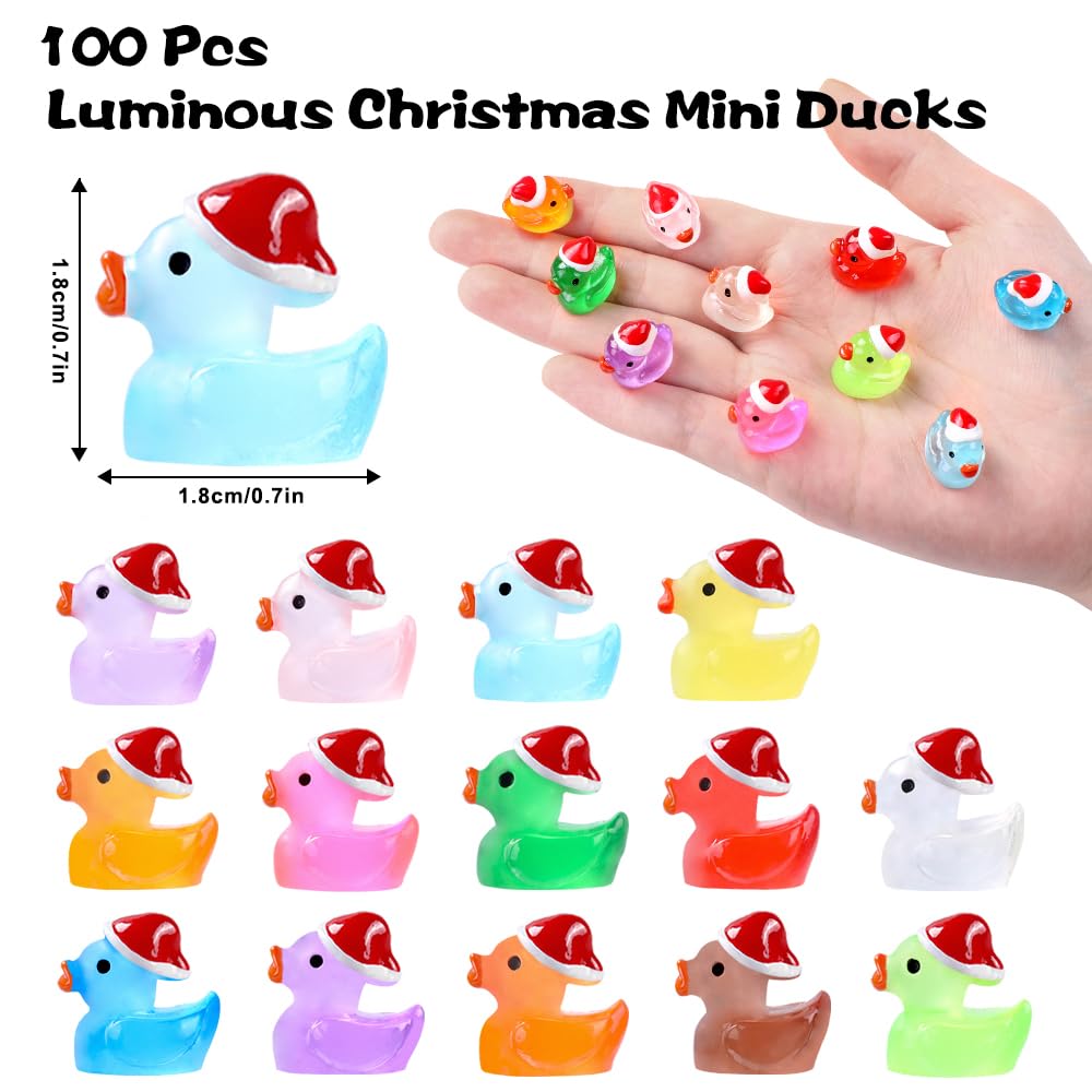 JOLCEEY 100pcs Christmas Mini Ducks - Image 2