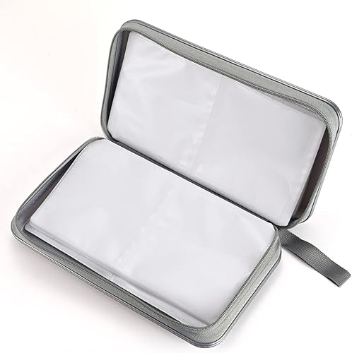 Miniatura 4 de Funda para DVD, estuche portátil para CD de capacidad para 96, soporte de almacenamiento de plástico duro para DVD, CD, cartera, organizador para