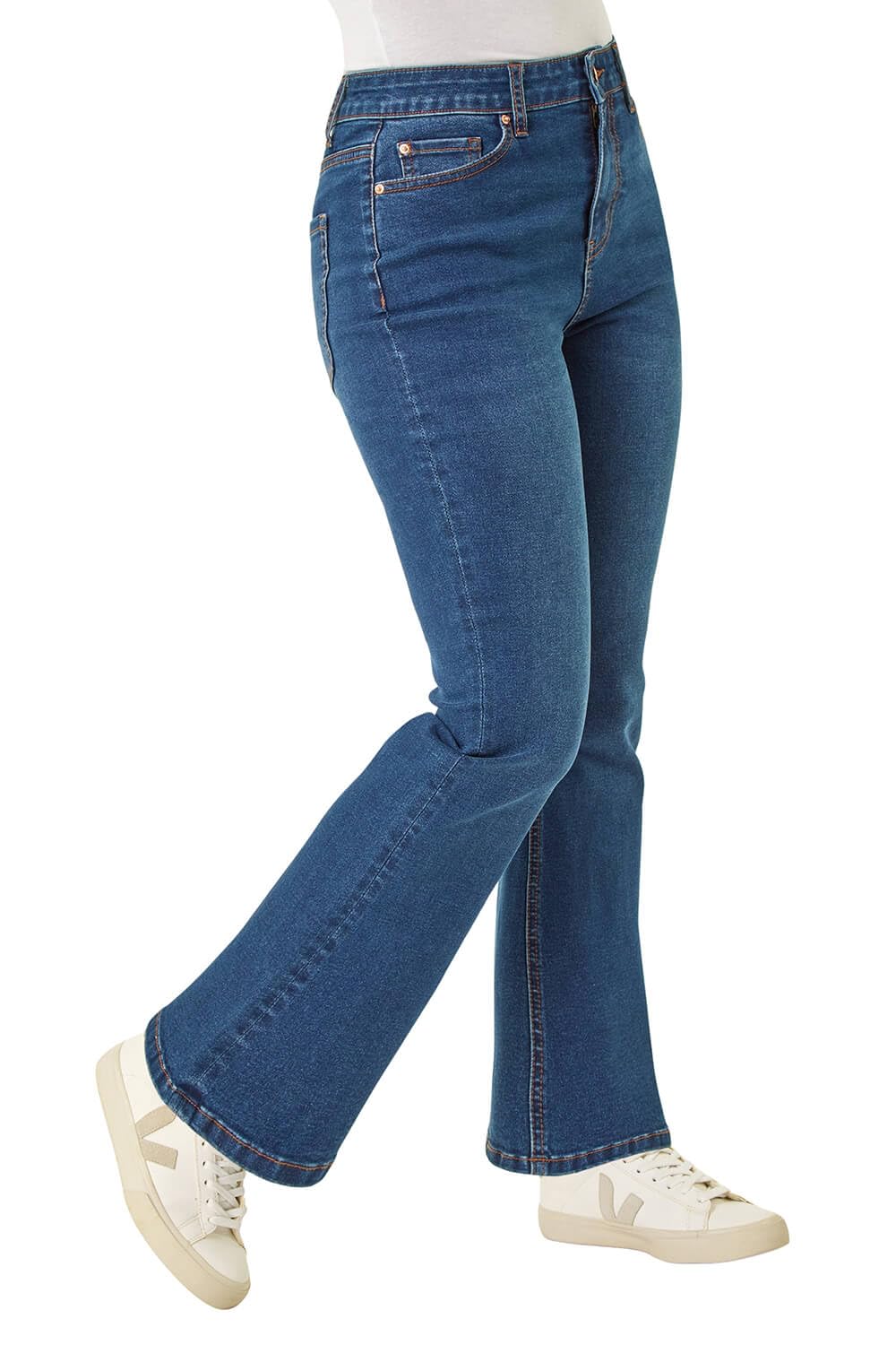 Roman Women's Indigo Petite Bootcut Stretch Jeans In | : Size 10