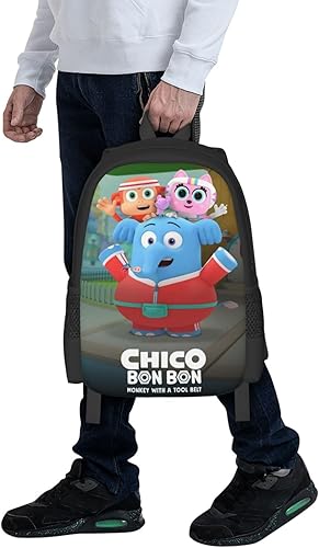 Miniatura 6 de Mochilas Chico Anime Bon Bon Ajustable Portátil Mochila Doble Hombro Bolsa para Mujeres Hombres Escalada Compras Trabajo, Negro -, Mochilas Daypack
