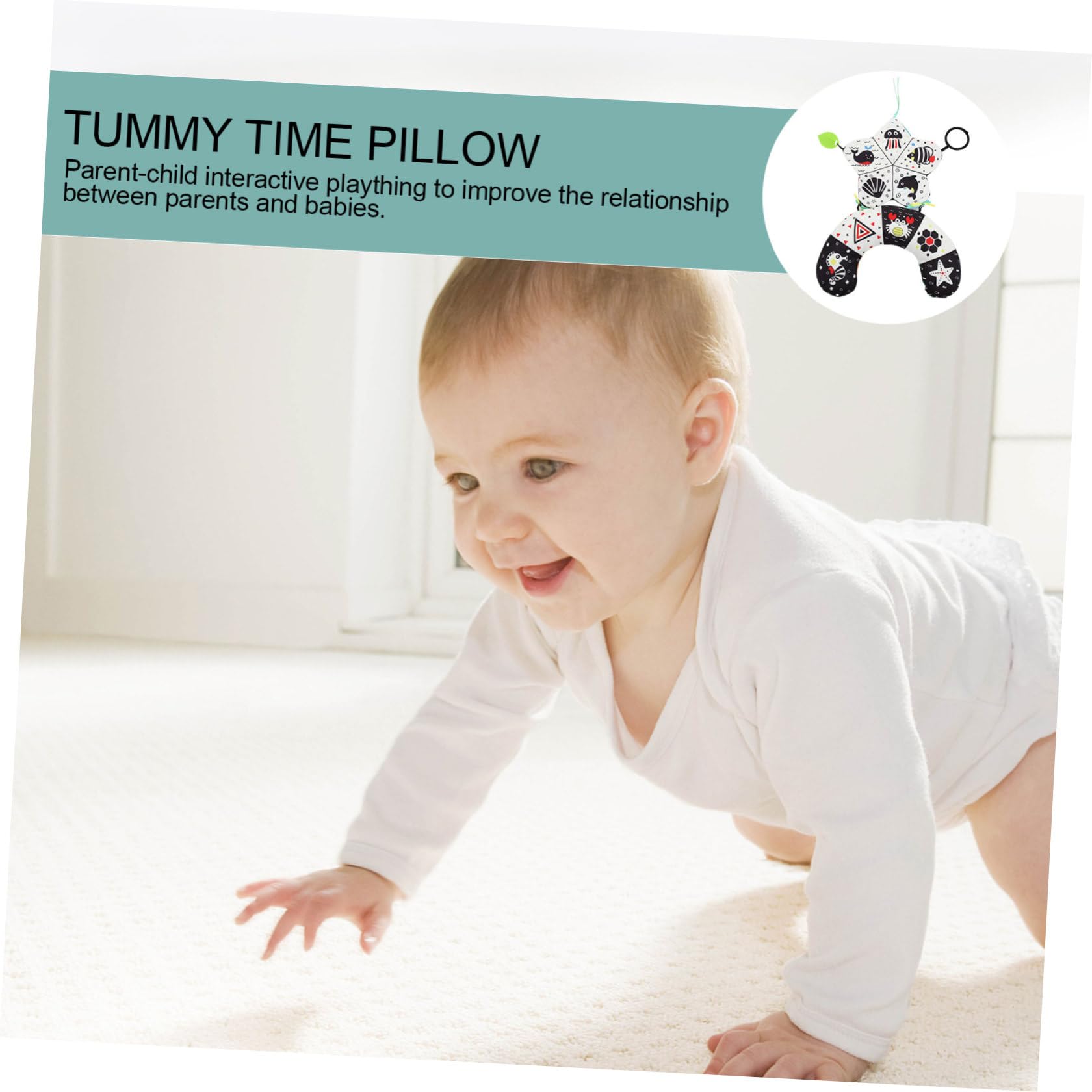 Cuscino Tummy Per Ragazzo Ragazza Con Alta Contrasto Gioco Educativo Per Sviluppo Visivo e Sensoriale Per Shower e Attività Di Apprendimento