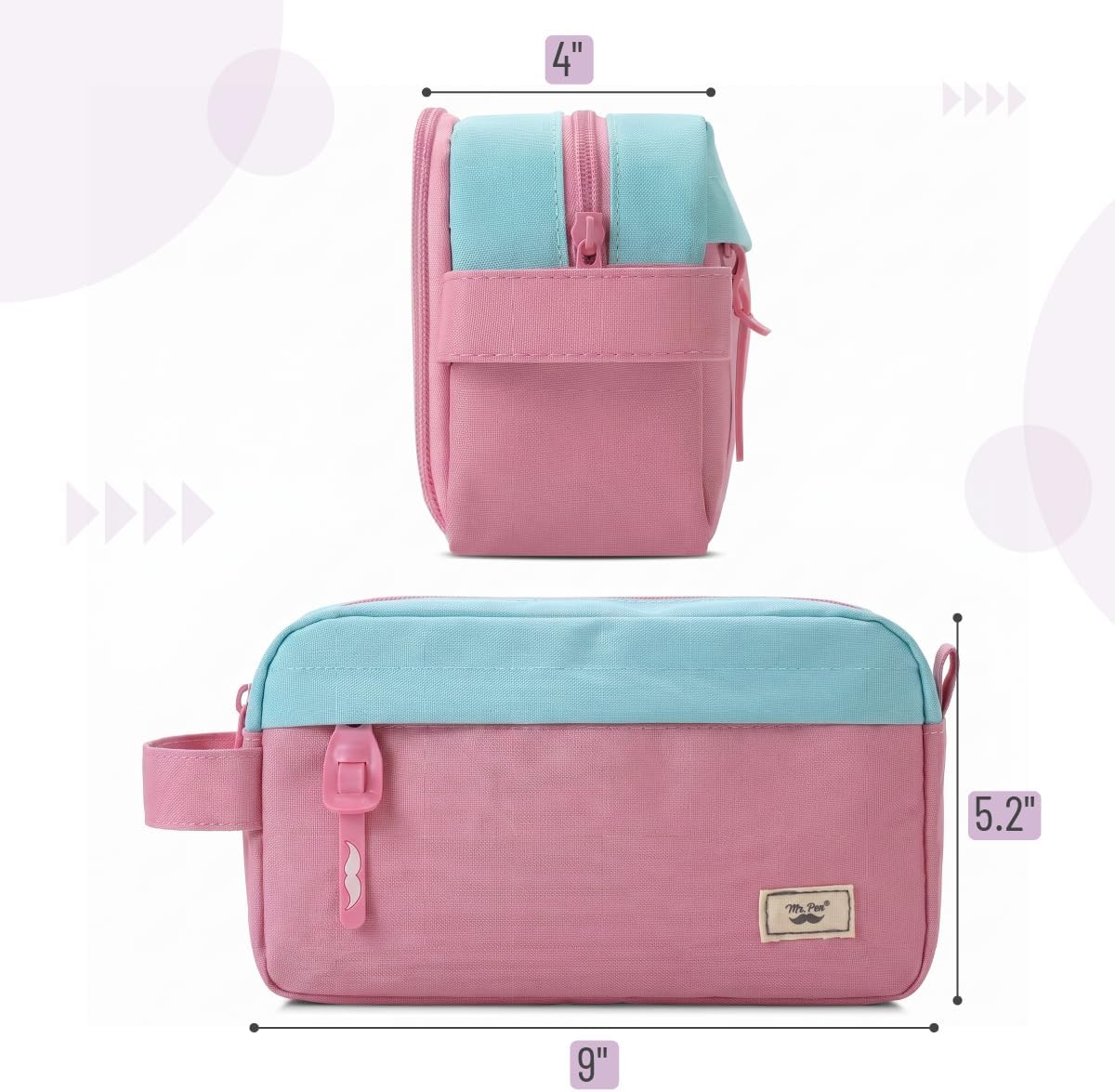- High Capacity cil Case, Large cil Pouch with 3 Compartments and 2 Pockets, Large cil Bag with Smooth Zipper, Cute cil Case Pouch Organizer, School Supplies for Teens thumbnail