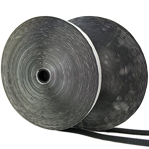 Limited Discount Eroilor Double-Sided Adhesive Hook and Loop Tape, 24 Meters 20mm Width Extra Strong Adhesion Self-Adhesive Over 10,000 Time Adhesive DIY Band - Black