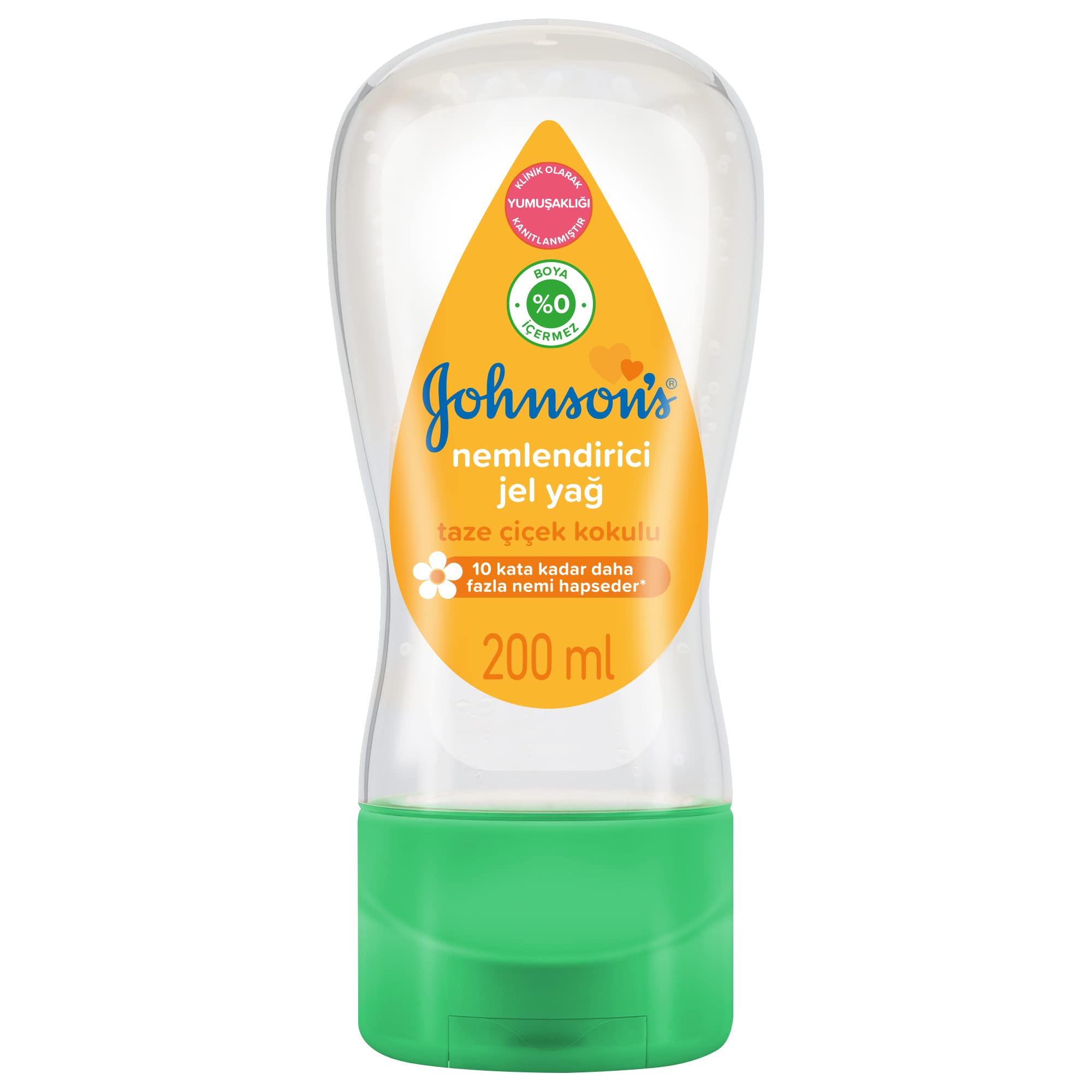 Johnson's Baby Nemlendirici Jel Yağ, Taze Çiçek Kokulu, Dermatolojik Olarak Test Edilmiş Nemlendirici Jel, 200 ml