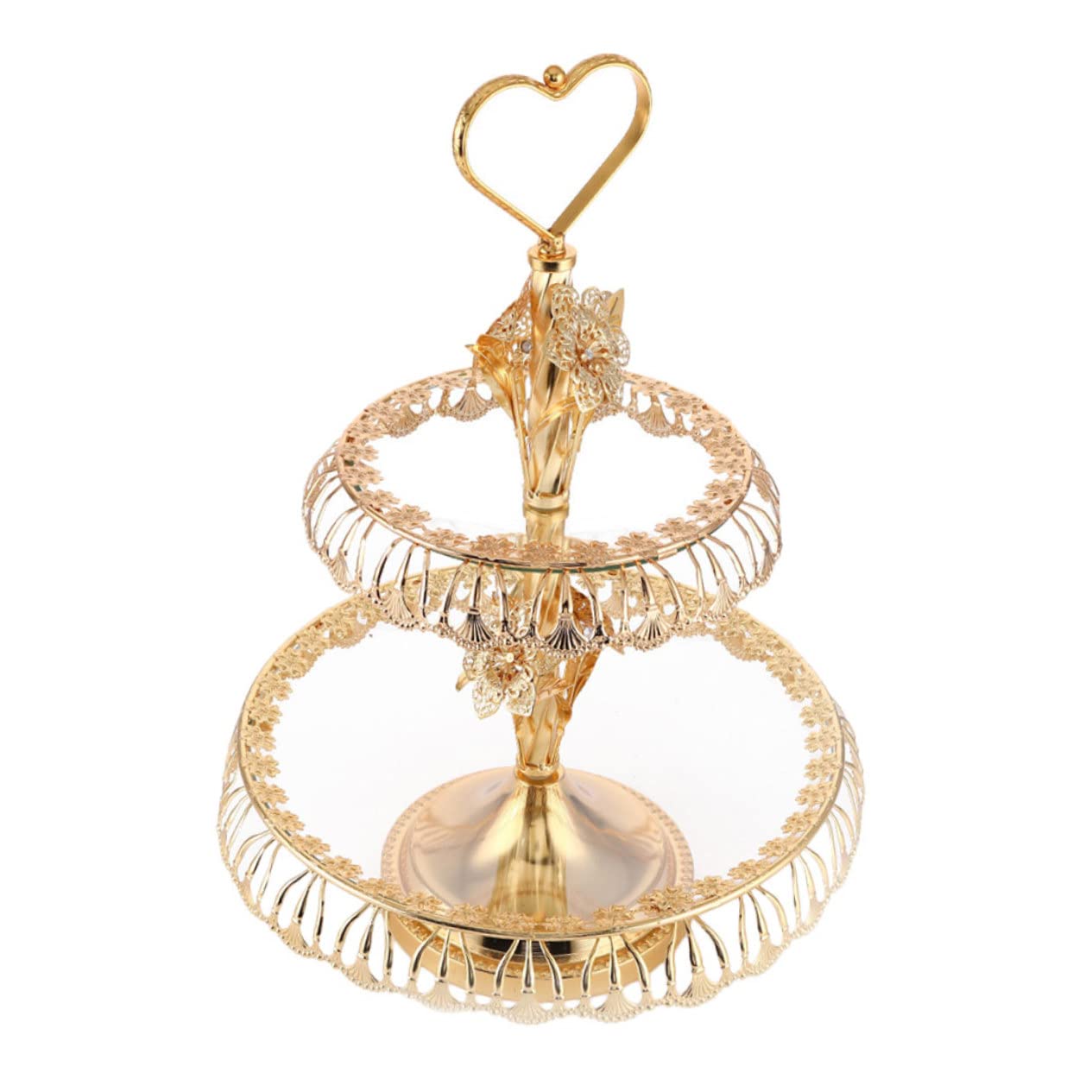 SOLUSTRE European Style Two Fruit Serving Plate Elegant Dessert Display Stand for Home Decor Cake Tray for Parties and Gatherings Construction