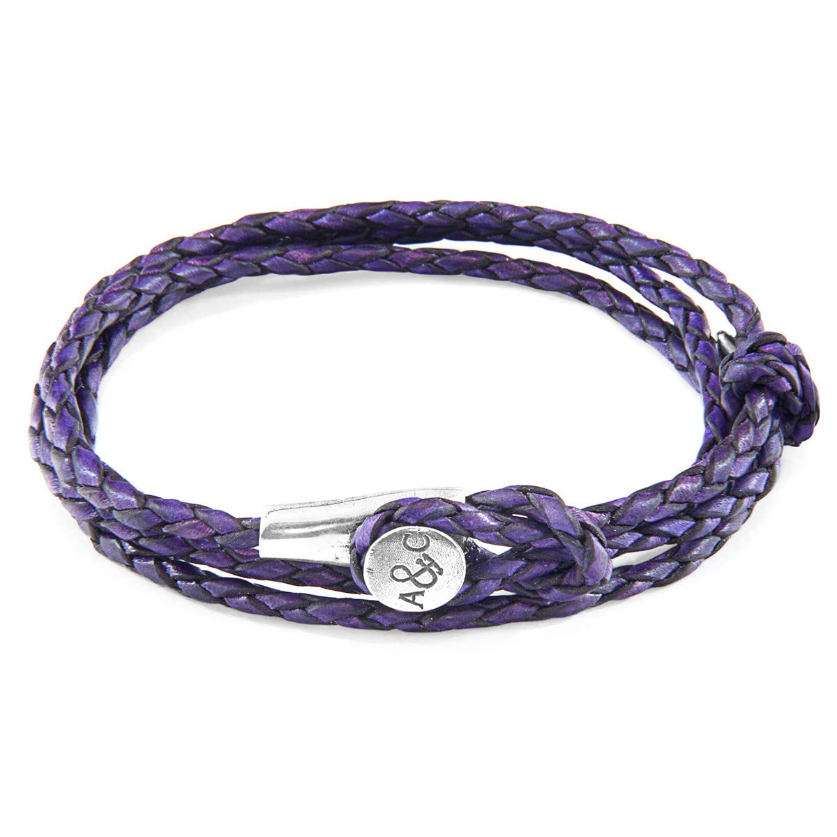 ANCHOR & CREW Pulsera Belfast De Plata Y Cuero Trenzado - Hombre - Talla Única