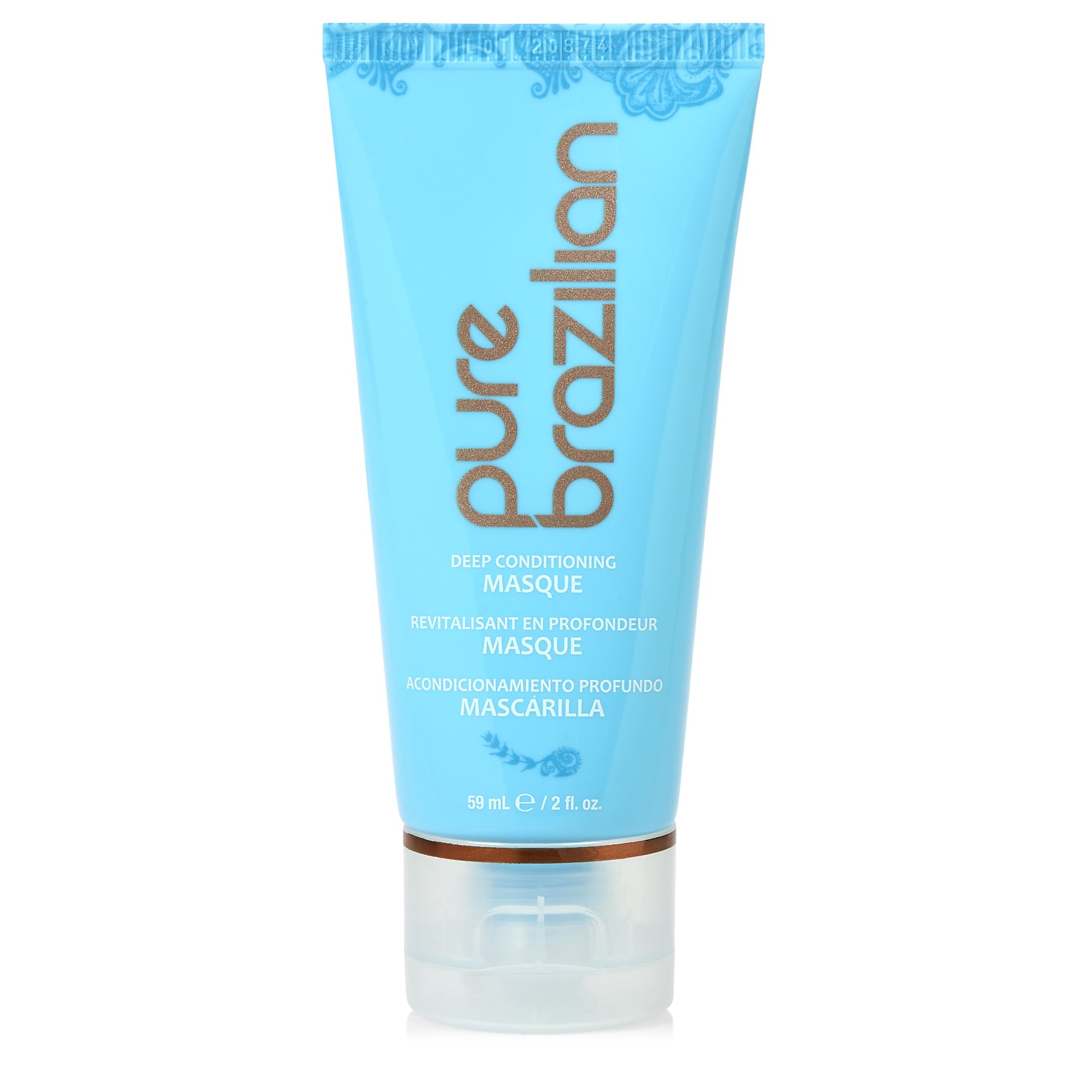 Pure Brazilian Deep Conditioning Masque with Brazilian Keratin, Acai & Arginine, Deep Conditioner Hair Treatment, 2 Fl Oz