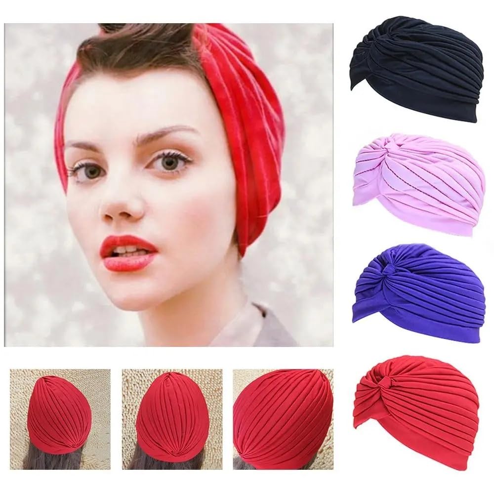 2 Stück Badekappe, atmungsaktiv, Badekappe, elastisch, Nylon, Turban, Pool, Badehüte, elastisch