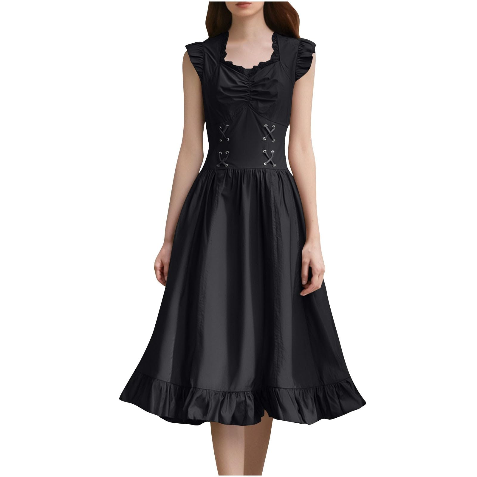 Mittelalter Kleid Damen Renaissance Kostüm Gothic Langarm Kleidung Maxi | Retro Corsagenkleid, Faschingskostüm, Korsett Kleid,Steampunk Outfit,Viktorianisches Kostüme, für Cosplay Karneval Halloween