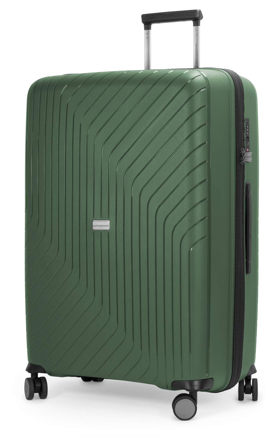 Hauptstadtkoffer TXL Zestaw Walizek 3 Sztuki S M L, Twarde Walizki z Zamkiem TSA, Zestaw Trolley 4 Kółka, Walizka Kabinowa 55 cm z Kieszenią na Laptop, Ciemnozielony