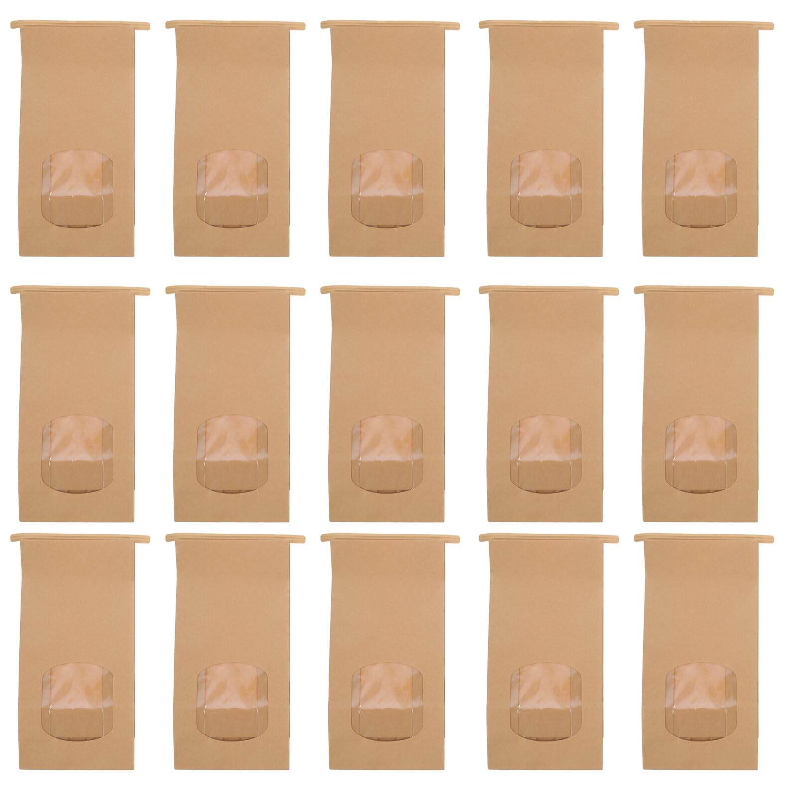 VICASKY Sacchetti per Biscotti Resistenti all'Olio in Carta Kraft 100 8oz Finestra Trasparente per Confezionare Dolci e Snack per Feste e Regali