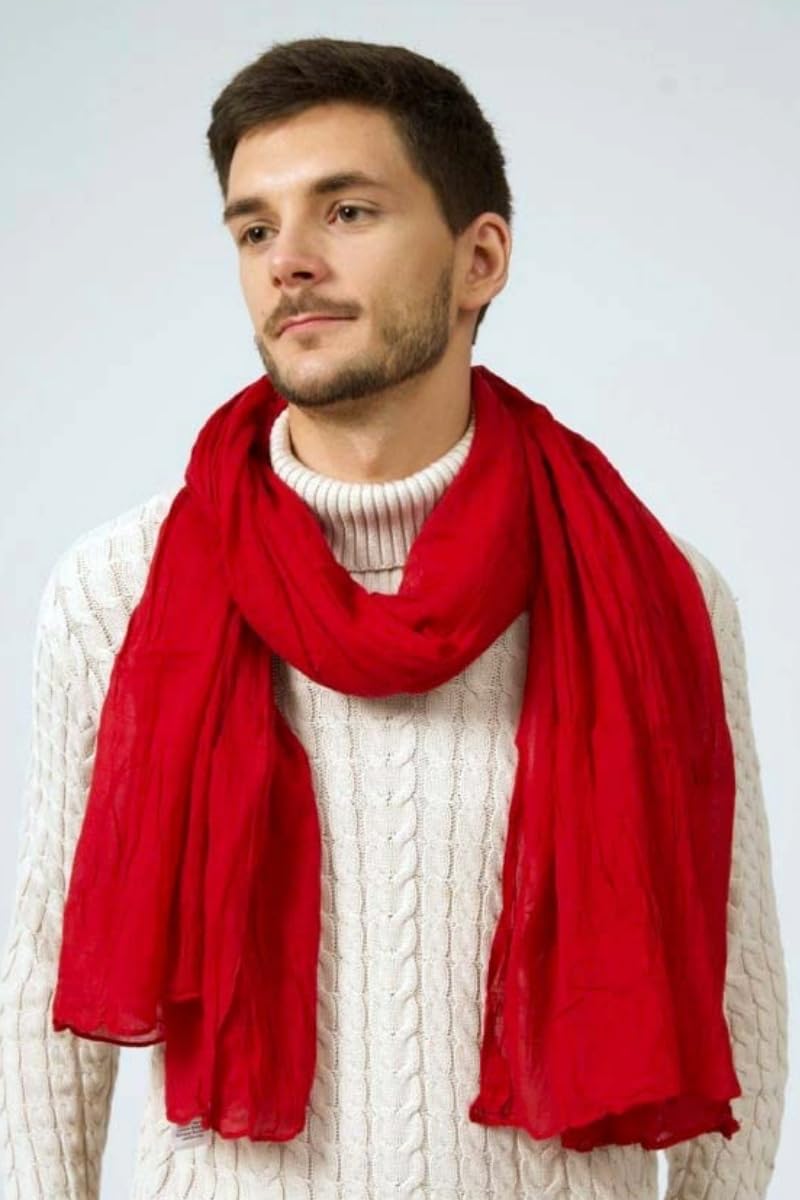 Chusta, Szalik, Szal Premium - 100% Bawełna - Wymiary 200 X 110 CM - Chusta dla Kobiety i Mężczyzny - Ponad 50 kolorów.