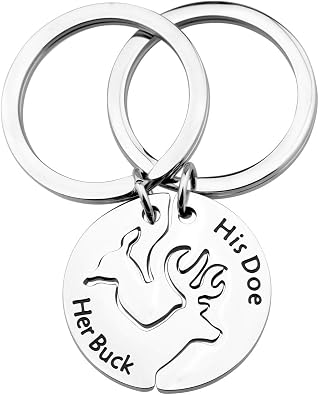 TGBJE Her Buck His Doe Keychain Set Couple Gift His and Hers Set Matching Keychains
