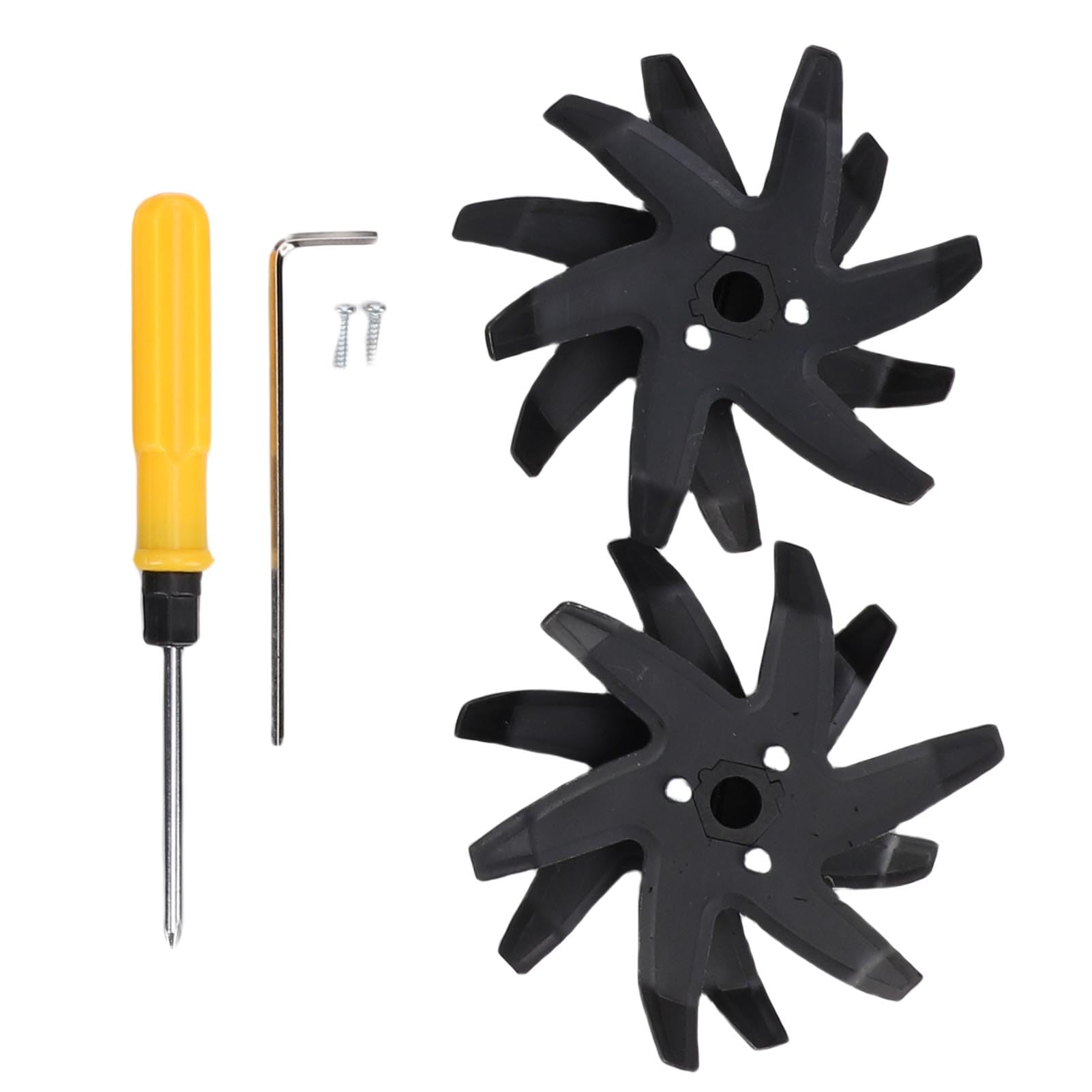 Buachois Cordless Tiller Cultivator Elettrico, Motocoltivatore Giardino Senza Fili con Batteria Ricaricabile per Coltivazione Terreno Prato Giardinaggio 10 cm Larghezza Lavorazione
