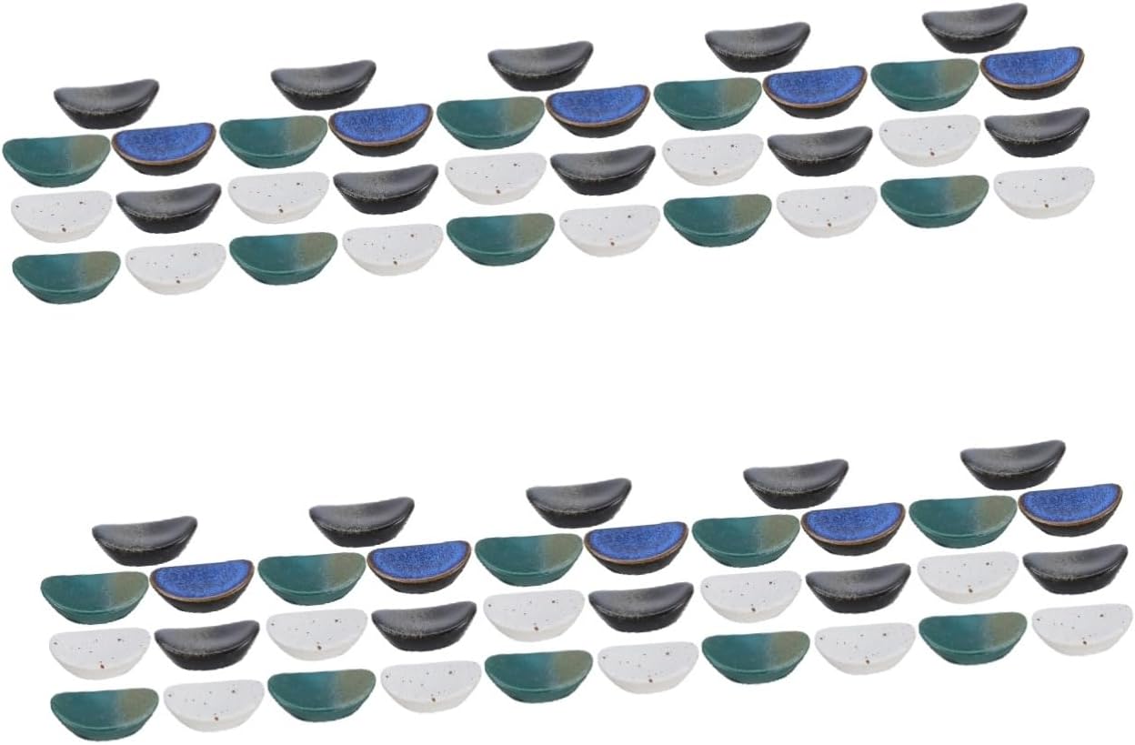 70pcs Ceramic Chopsticks Holders Japanese Style Tableware Rest Stands for Spoons Forks and Chopsticks Mixed Colors Lightweight and Easy to Store