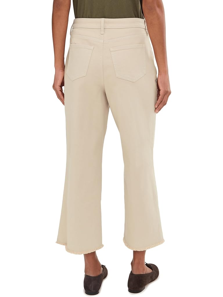Khaki NYDJ Coco Relaxed Wide Leg Crop Jeans