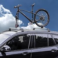 Suport auto pentru bicicletă Blueshyhall cu prindere pe furca față și eliberare rapidă pentru roata spate 6
