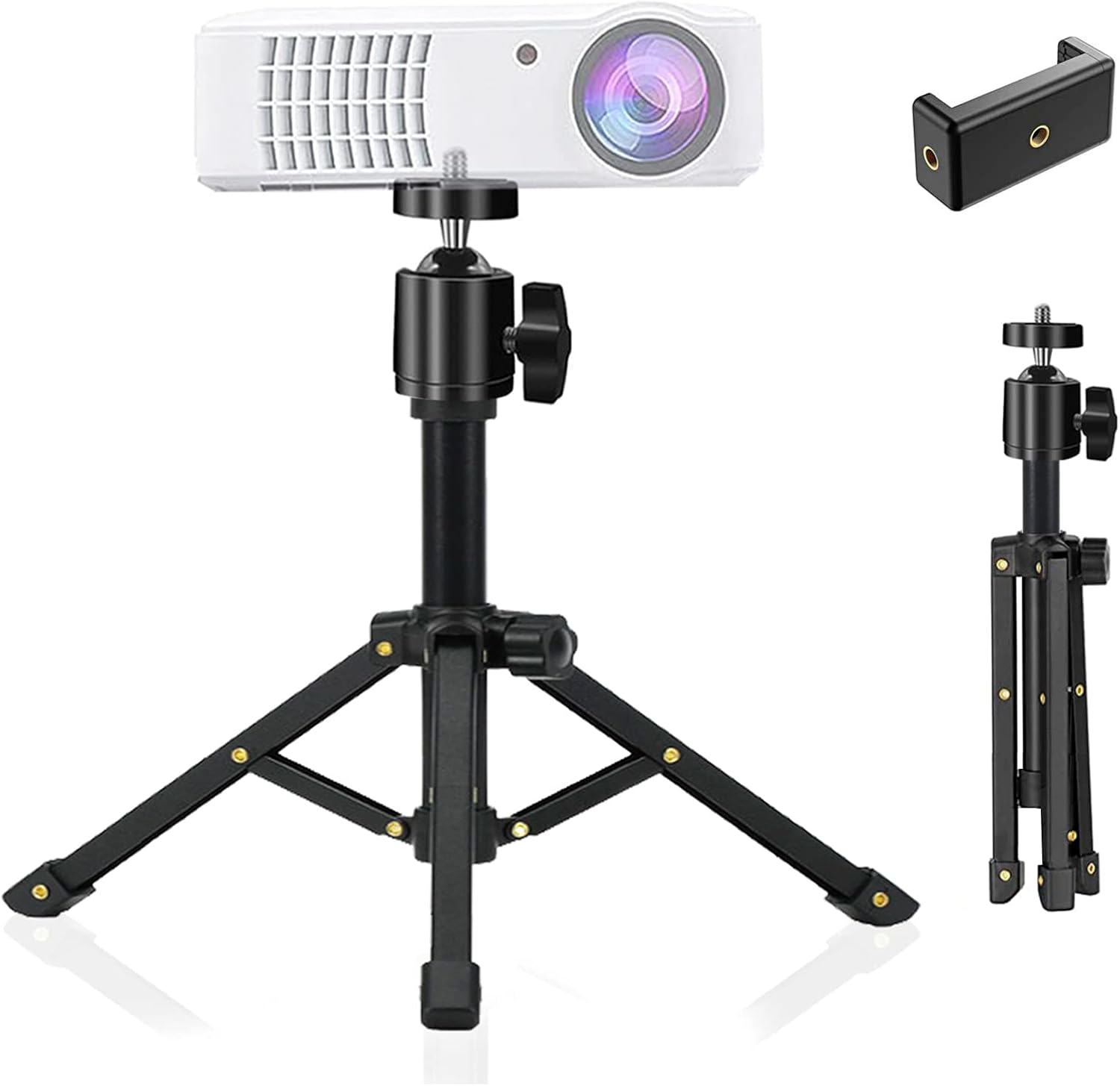JCWINY Mini Projector Stand, All Metal Mini Tripod Desktop
