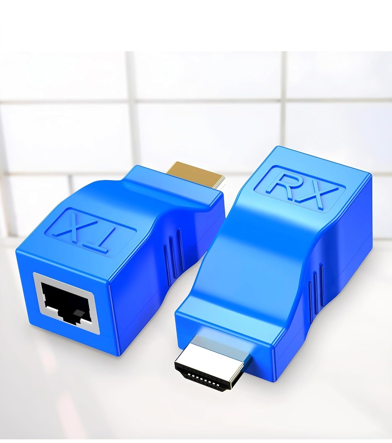 Hdmi Extender,Hdmi to Rj45 Network Cable Extender Converter Repeater Over Cat 5E / 6 1080P Up to 30M Extender for HDTV Ps4 Stb 4K 2K-image-36