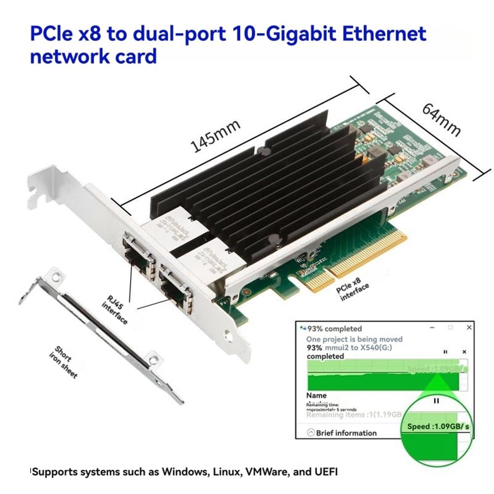 Amazon.co.jp: Gujdnhderq X540-T2 10GbE デュアルポート PCIe X8