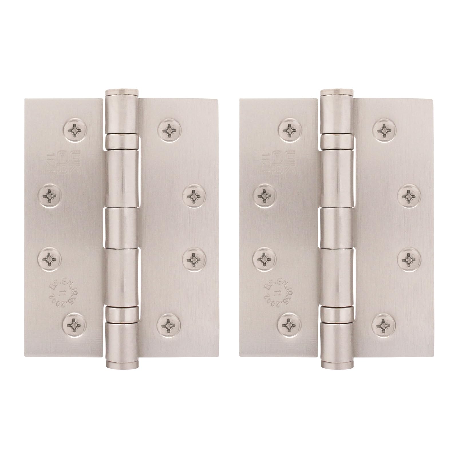 Eai Satin Nickel Satin Door Hinges | 4 Inch / 102Mm Internal Fire Door Hinges | 1 Pair