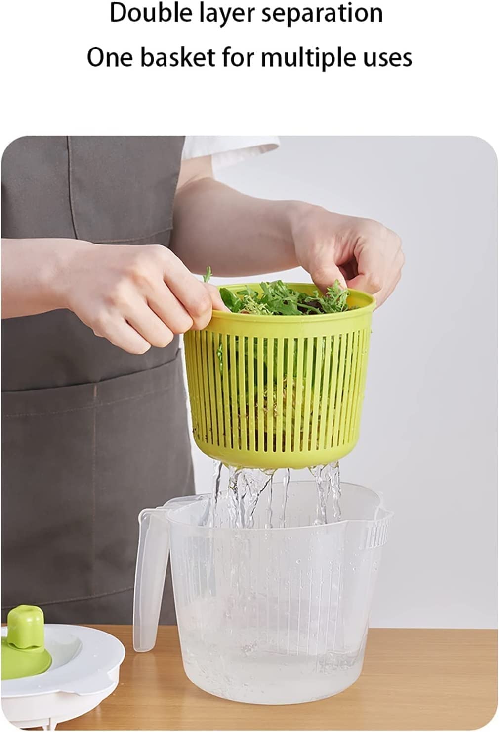 High-Speed Salad Spinner With Storage Lid, Drain, Bowl, And Colander Quick And Easy Multi Use Lettuce Spinner Vegetable Dryer Fruit Washer P 48277900