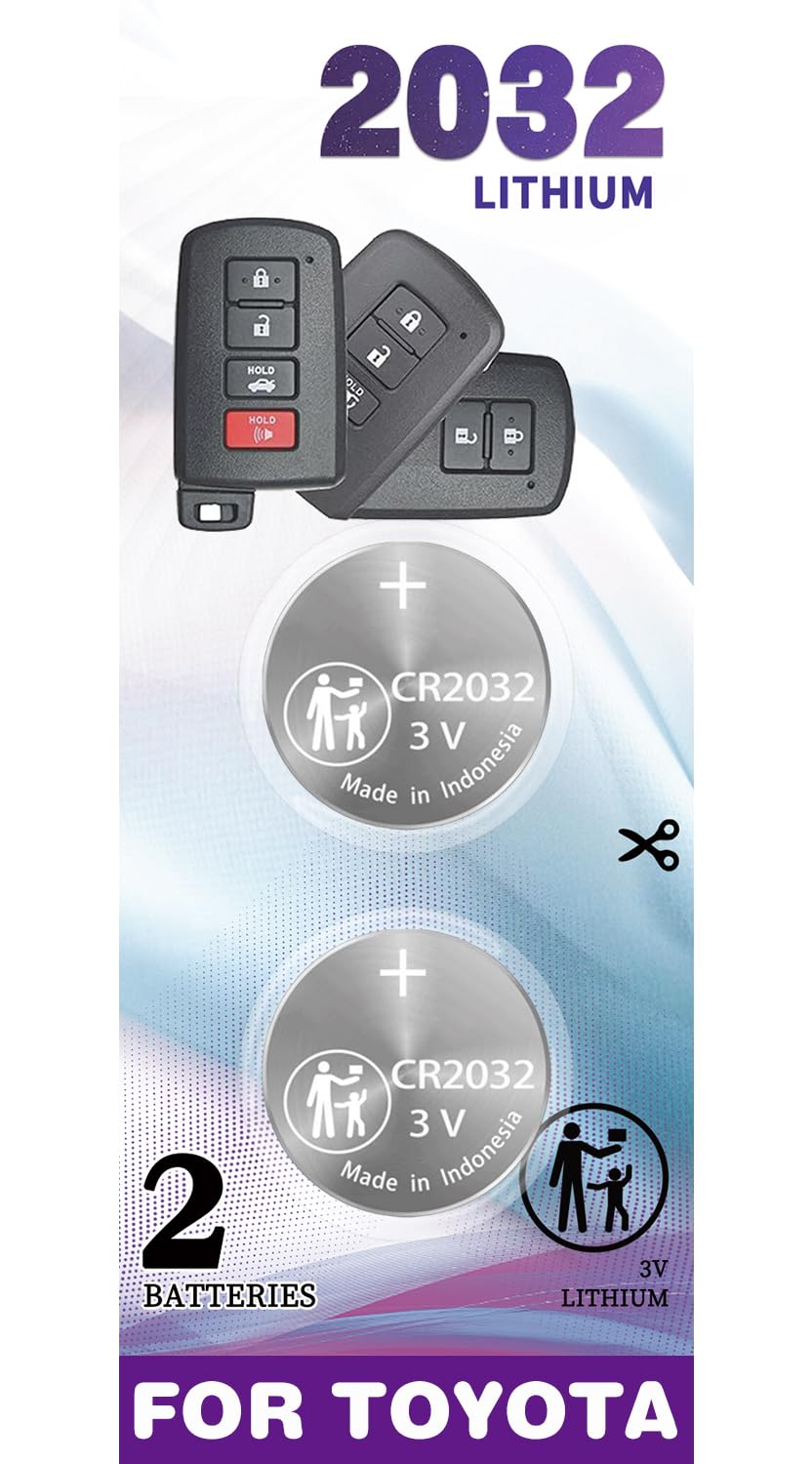 Amazon.com: IYUKETROR (2 Pack) CR2032 OEM Replacement for Toyota Key ...
