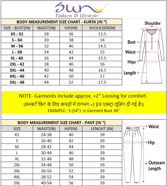 Image of Sun Fashion And Lifestyle Kurta Sets for Woman | Kurti Set |Women's 3 Piece Kurta Pant Dupatta Set |Cotton Blend Kurta Woman |Elegant Suit for Women |Dupatta