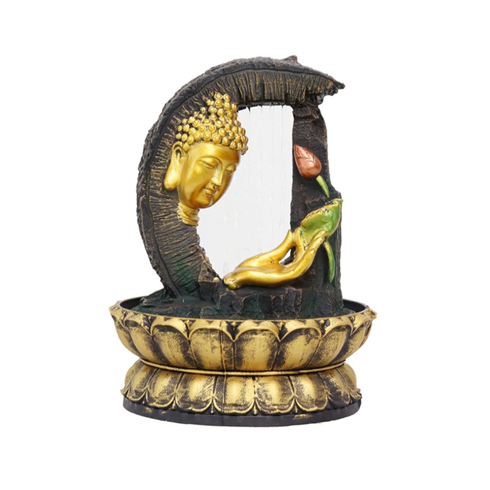 Fontana da Interno con Umidificatore Waterscape della fontana della casa del Buddha del Buddha del Buddha fatto a mano con GUIDATO Ball Light Ball Lucky Ornaments Ufficio artigianato decorazione della