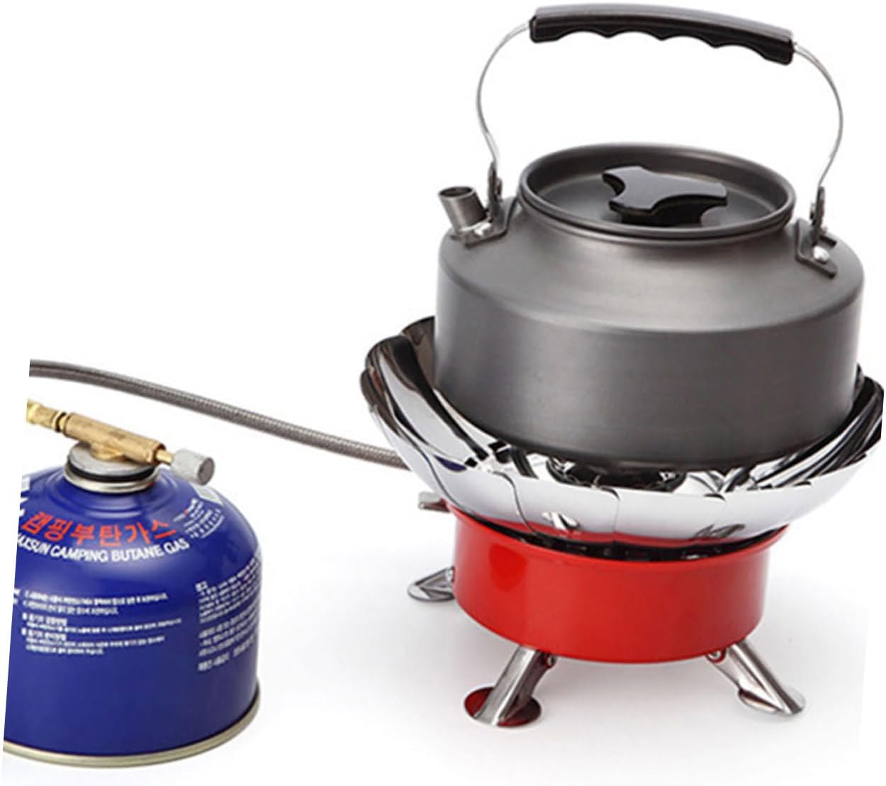 Portable Gas Burner with Wind Baffles Lightweight and Durable Stove Head for Camping Hiking and Barbecue High Thermal Efficiency Easy to Carry and Design