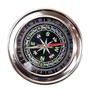 DEZIINE�.Stainless Steel Directional Pocket Magnetic Compass/Magnetic Compass Direction,7.5 * 7.5 * 1.2 cm